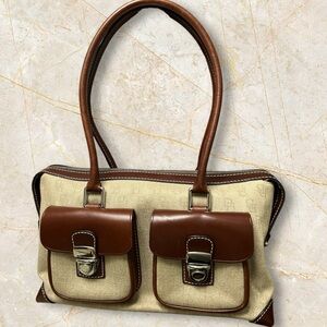 Dooney and Bourke Monogram Tan and Brown Leather. Just Beautiful! Pre loved❤️